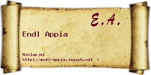 Endl Appia névjegykártya